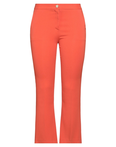 Shop Atos Lombardini Woman Pants Orange Size 2 Viscose, Acetate, Elastane, Polyester