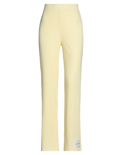 Shop Na-kd Woman Pants Light Yellow Size S Polyester, Viscose, Elastane