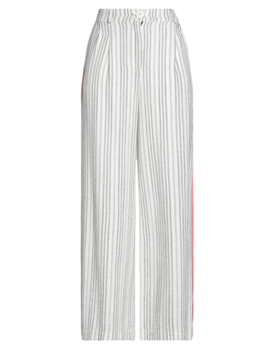 Shop Brand Unique Woman Pants Ivory Size 2 Cotton, Linen, Polyester, Viscose In White