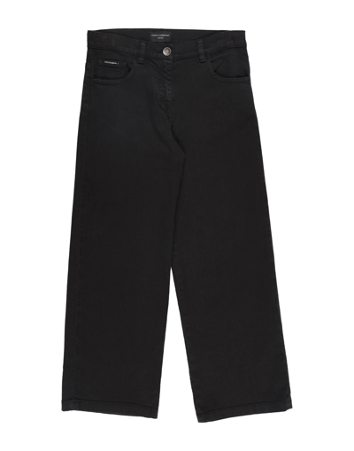Shop Dolce & Gabbana Toddler Girl Pants Dark Brown Size 7 Cotton, Elastane, Calfskin
