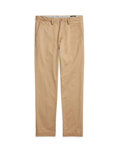 Shop Polo Ralph Lauren Stretch Slim Fit Chino Pant Man Pants Beige Size 33w-34l Cotton, Elastane