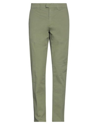 Shop Dondup Man Pants Military Green Size 35 Cotton, Elastane