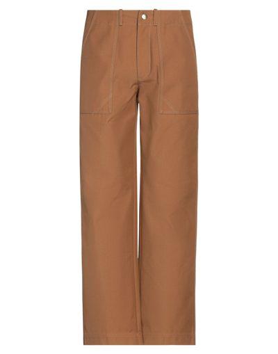 Shop The Seafarer Man Pants Camel Size 34 Cotton, Polyester In Beige