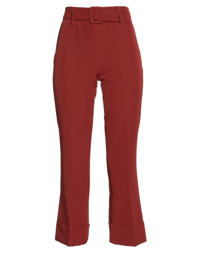 Shop Angela Davis Pants In Brick Red
