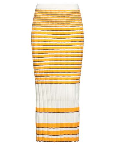 Shop Na-kd Woman Midi Skirt Khaki Size S Polyamide, Viscose In Beige
