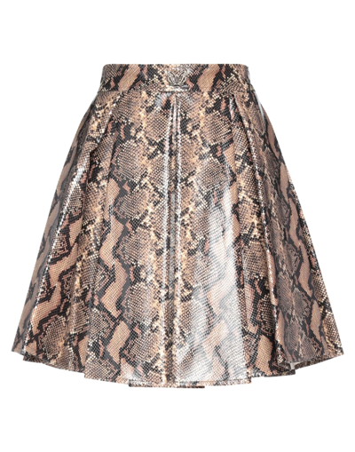 Shop Betty Blue Woman Mini Skirt Khaki Size 6 Polyester, Cotton In Beige