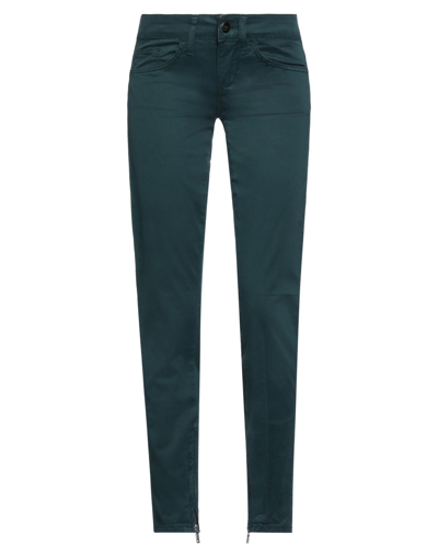 Shop Liu •jo Woman Pants Dark Green Size 25 Cotton, Elastane