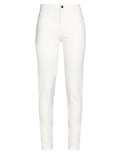 Shop Emporio Armani Woman Denim Pants White Size 25 Cotton, Elastane