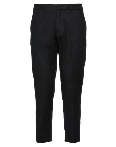 Shop Paolo Pecora Man Pants Black Size 36 Linen, Cotton, Elastane