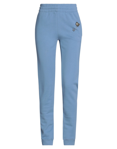 Shop Moschino Woman Pants Pastel Blue Size 6 Cotton