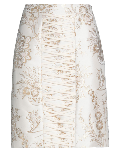 Shop Moschino Woman Mini Skirt Ivory Size 12 Polyester, Acetate