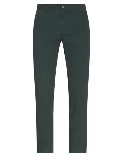 Shop Groowe Man Pants Dark Green Size 28 Cotton, Elastane