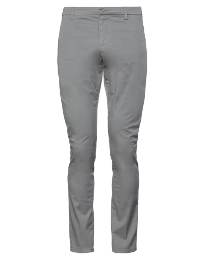 Shop Dondup Man Pants Grey Size 28 Cotton, Elastane