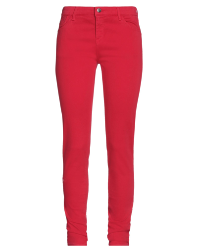 Shop Emporio Armani Woman Pants Red Size 28 Cotton, Modal, Elastane