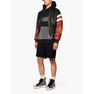 Shop Just Don Team X Relaxed-fit Cotton-jersey Hoody In Black