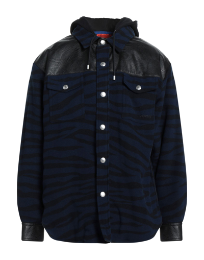 Shop Koché Man Jacket Midnight Blue Size M Polyester, Cotton, Viscose, Polyurethane