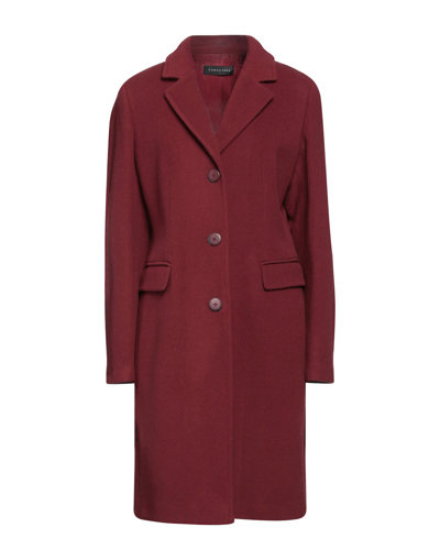 Shop Caractere Caractère Woman Coat Burgundy Size 10 Wool, Polyamide, Cashmere In Red