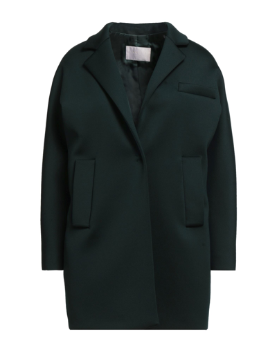 Shop Annie P . Woman Coat Dark Green Size 10 Polyester, Elastane