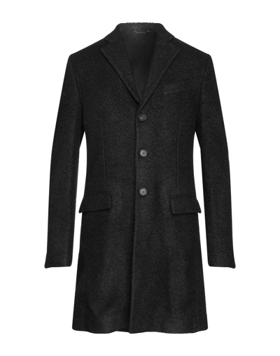 Shop Alessandro Dell'acqua Man Coat Black Size 40 Polyester, Viscose, Wool