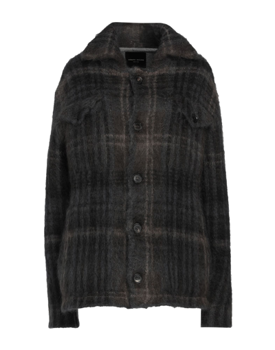 Shop Roberto Collina Woman Coat Steel Grey Size 14 Mohair Wool, Nylon, Wool