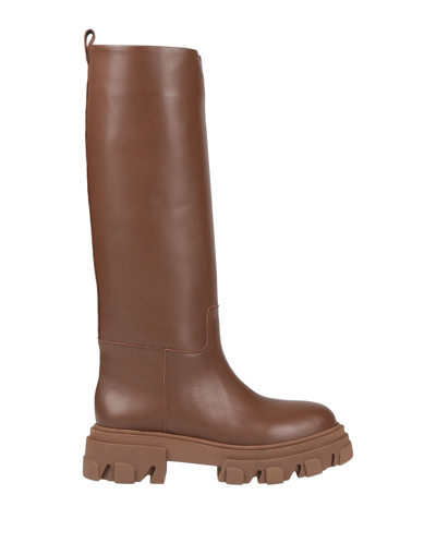 Shop Gia X Pernille Teisbaek Woman Knee Boots Brown Size 8.5 Calfskin