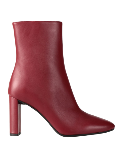 Shop Bianca Di Woman Ankle Boots Burgundy Size 8 Soft Leather In Red