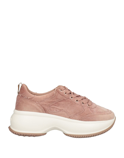 Shop Hogan Woman Sneakers Pastel Pink Size 5.5 Textile Fibers