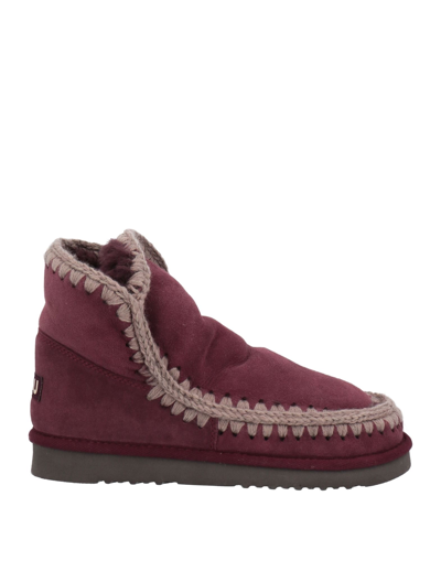 Shop Mou Ankle Boots In Maroon