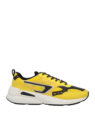 Shop Diesel Man Sneakers Yellow Size 9 Textile Fibers