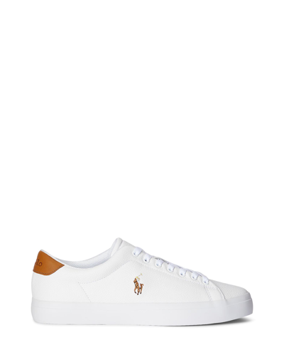 Shop Polo Ralph Lauren Longwood Leather Sneaker Man Sneakers White Size 9 Soft Leather