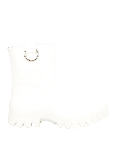 Shop Msgm Woman Ankle Boots White Size 8 Rubber