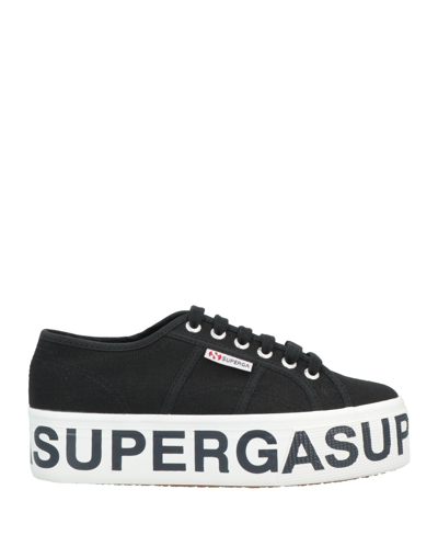 Shop Superga Woman Sneakers Black Size 7.5 Textile Fibers