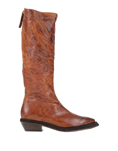 Shop 1725.a Woman Boot Tan Size 6 Leather In Brown