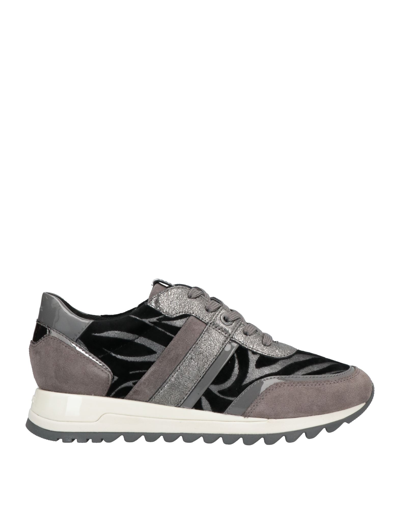 Shop Geox Woman Sneakers Khaki Size 6 Soft Leather, Textile Fibers In Beige
