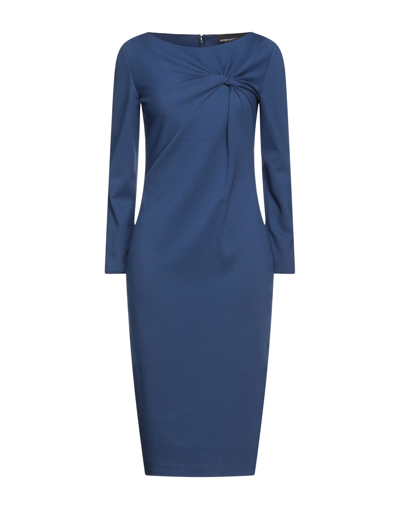 Shop Emporio Armani Woman Midi Dress Blue Size 10 Viscose, Polyamide, Elastane