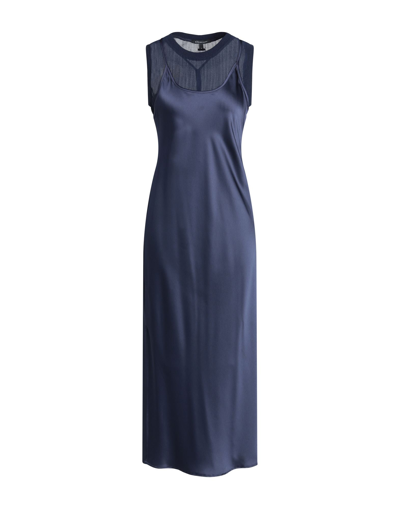 Shop Armani Exchange Woman Midi Dress Midnight Blue Size 2 Polyester