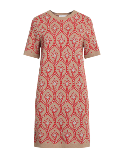 Shop Be Blumarine Woman Mini Dress Sand Size 8 Wool, Viscose, Polyamide, Cashmere, Metallic Polyester In Beige
