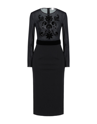 Paola Aragone Midi Dresses In Black | ModeSens