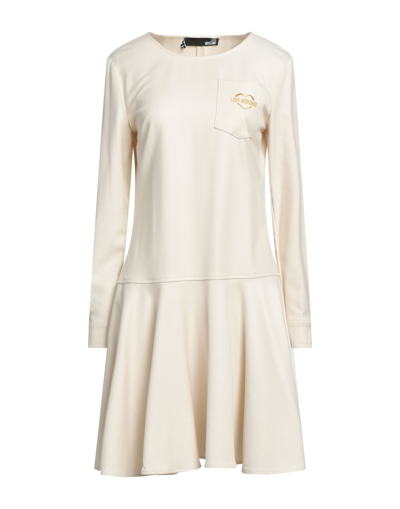 Shop Love Moschino Woman Mini Dress Ivory Size 4 Polyester, Acrylic, Viscose, Virgin Wool, Elastane