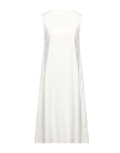 Shop Alessio Bardelle Woman Midi Dress White Size L Viscose, Nylon, Elastane