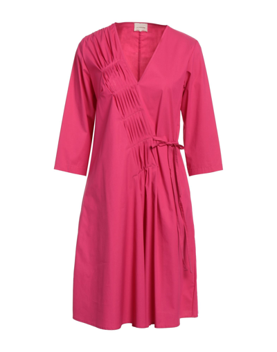 Shop Bohelle Woman Mini Dress Fuchsia Size 4 Cotton, Polyurethane, Elastane In Pink