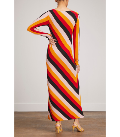 Shop La Doublej Knit Swing Dress In Black Stripes In Multi