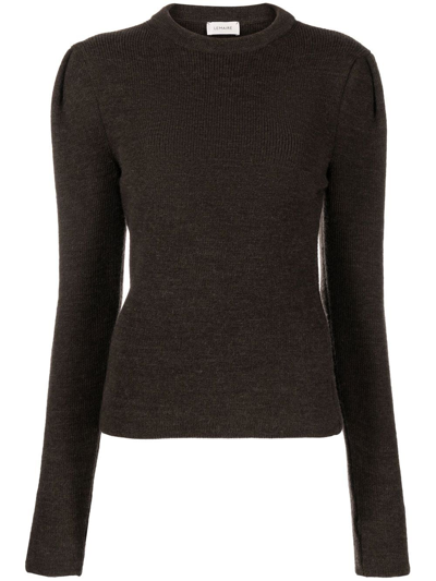 Shop Lemaire Ribbed Wool Sweater In Brown