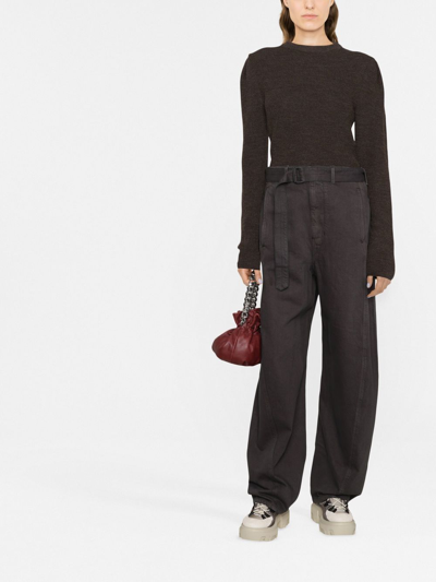 Shop Lemaire Ribbed Wool Sweater In Brown