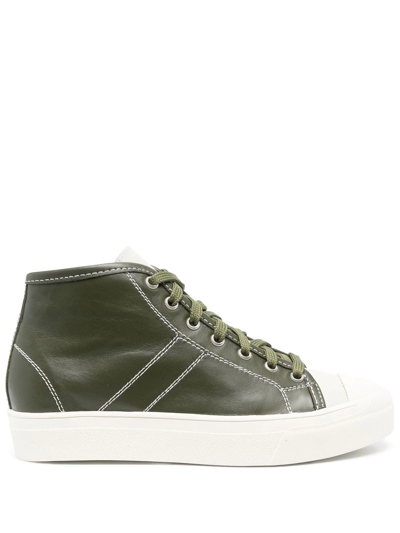 Shop Sofie D'hoore Leather Hi-top Sneakers In Green
