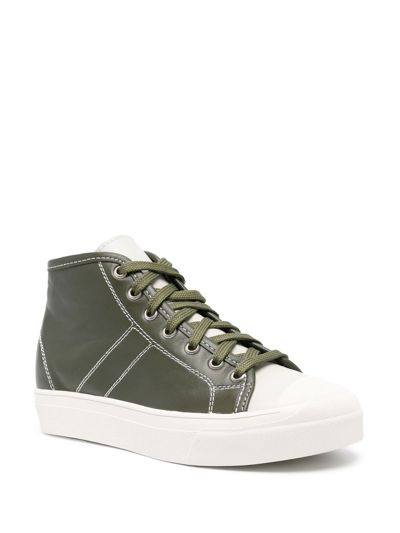 Shop Sofie D'hoore Leather Hi-top Sneakers In Green
