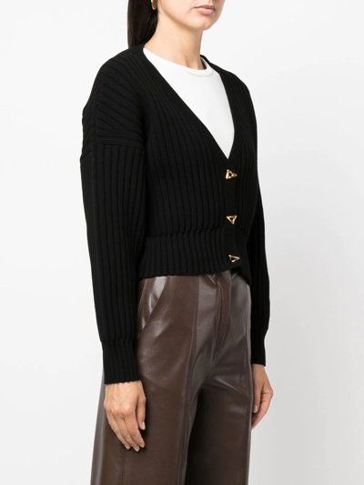 Shop Aeron Button-front Ribbed Cardigan In Black