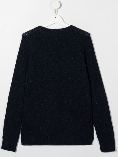 Shop Aspesi Teen Long-sleeve Knitted Jumper In Blue