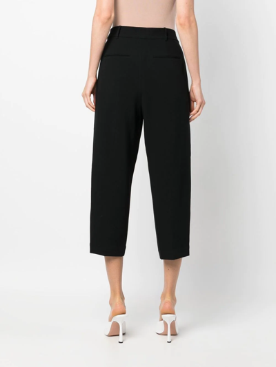 Shop Michael Michael Kors High-waisted Cropped Trousers In Black