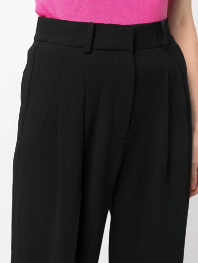 Shop Michael Michael Kors High-waisted Cropped Trousers In Black